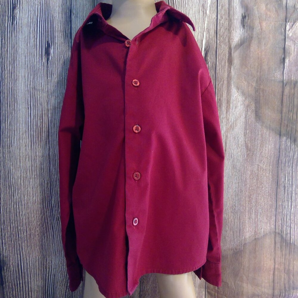 Nautica Rose Red Long Sleeve Button-Up Shirt